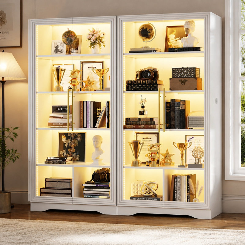 Bibliothèque blanche à 5 niveaux, Blanc