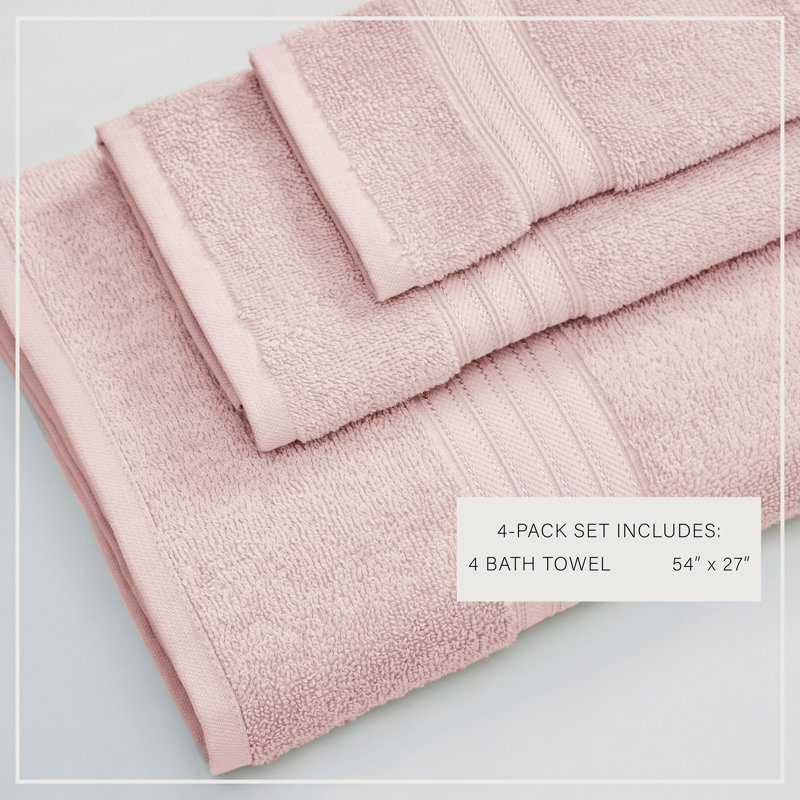Serviettes de bain 100% coton ultra douces à séchage rapide, Rose