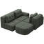 Canapé modulaire modulaire avec méridienne, structure entièrement en mousse, conception d'emballage par compression, revêtement texturé tissé-1073648641
