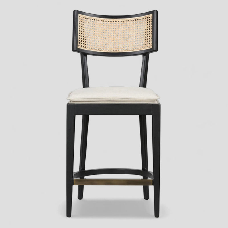 Charlie Cane Counter Stool, Beige/Black