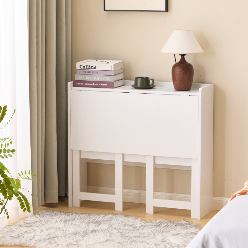 Table pliante avec tablette de rangement, bureau d'ordinateur pliable de 32,6 pouces pour les petits espaces, petit bureau pour chambre à coucher, bureau à domicile, dortoir et appartement