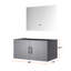 Gris foncé 36 po Meuble-lavabo de salle de bain avec miroir à DEL - Compartiment de rangement expansif avec assemblage rapide de l 22 po x P 22 po