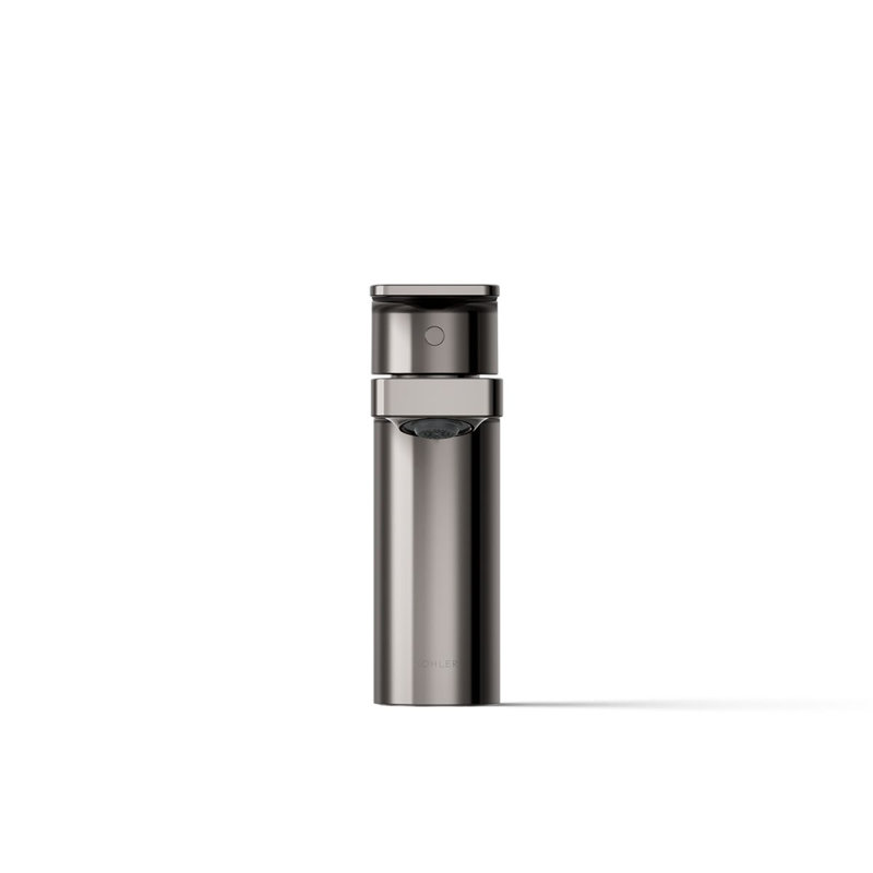 Parallel Single-Handle Bathroom Sink Faucet, Single-Hole Faucet with Pop-Up Drain, 0.5 GPM, Gray