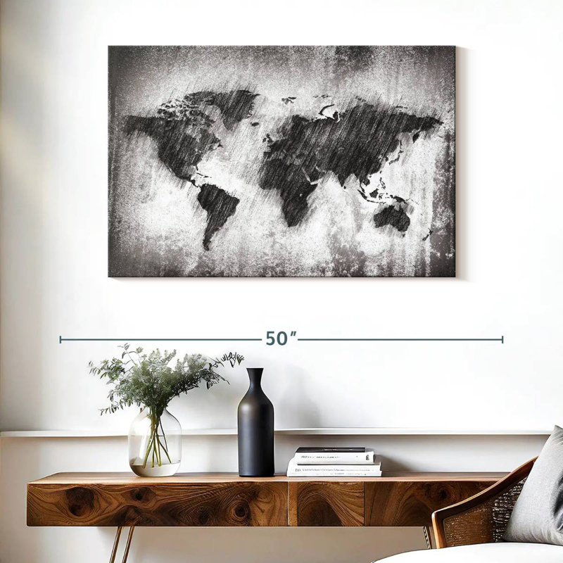 Aliaz Blurry World Map, 26" H x 39" W