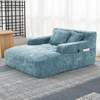 Canapé-lit Chenille Lazy avec 3 oreillers