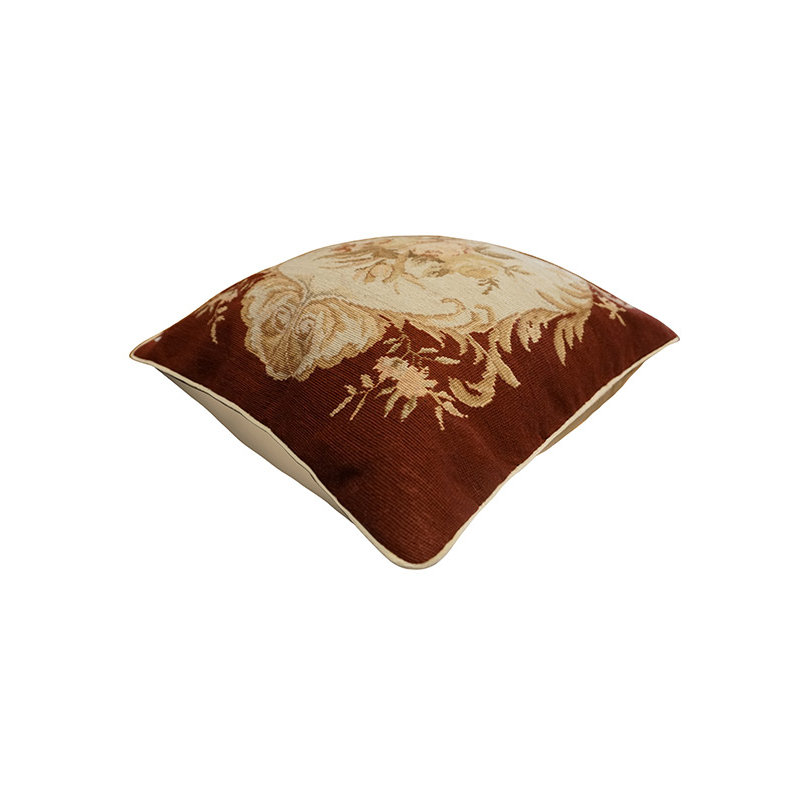 Needlepoint Square Pillow Cover & Insert, 18" H x 18" W