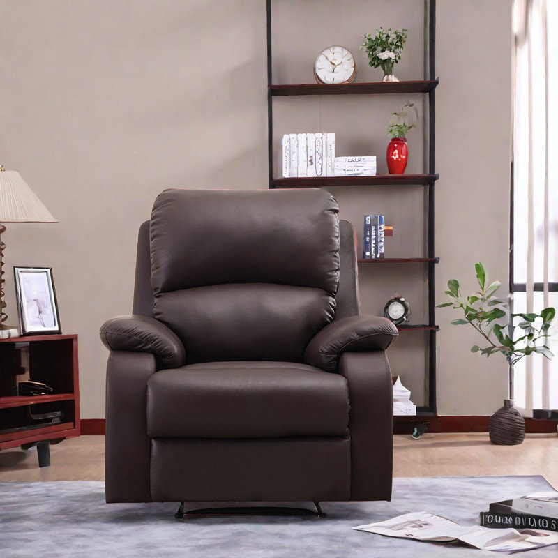Fauteuil inclinable pivotant en similicuir Kundani, Brun