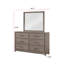 Commode de rangement contemporaine 1 tiroir 6 poignées en métal avec finition chêne gris