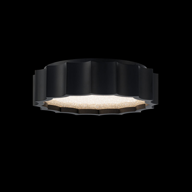 Tarte 1 Light Crystal LED Flush Mount, Black