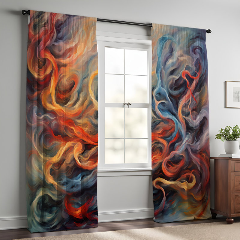 Paire de rideaux semi-transparents en polyester Dylenn, L 20 po x L 82 po