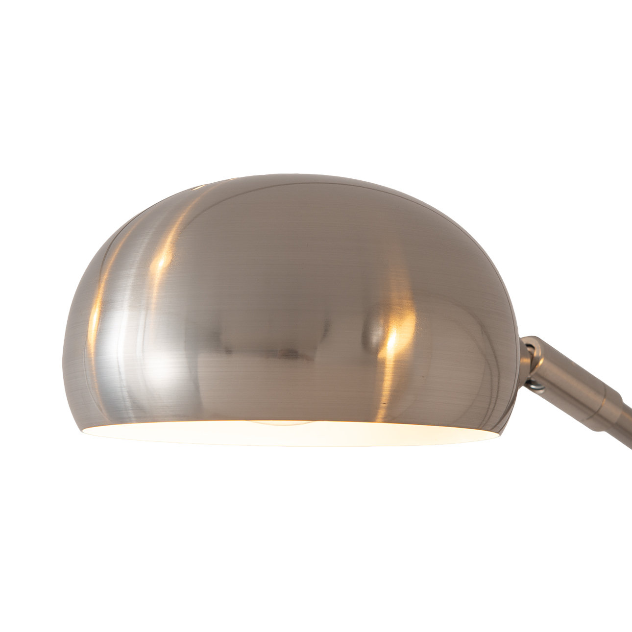 Mushroom 85" Marble Floor Lamp, Satin Nickel
