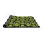 Laine tissée à la machine à motifs géométriques et polyester noir/jaune Tapis décoratif-913949647