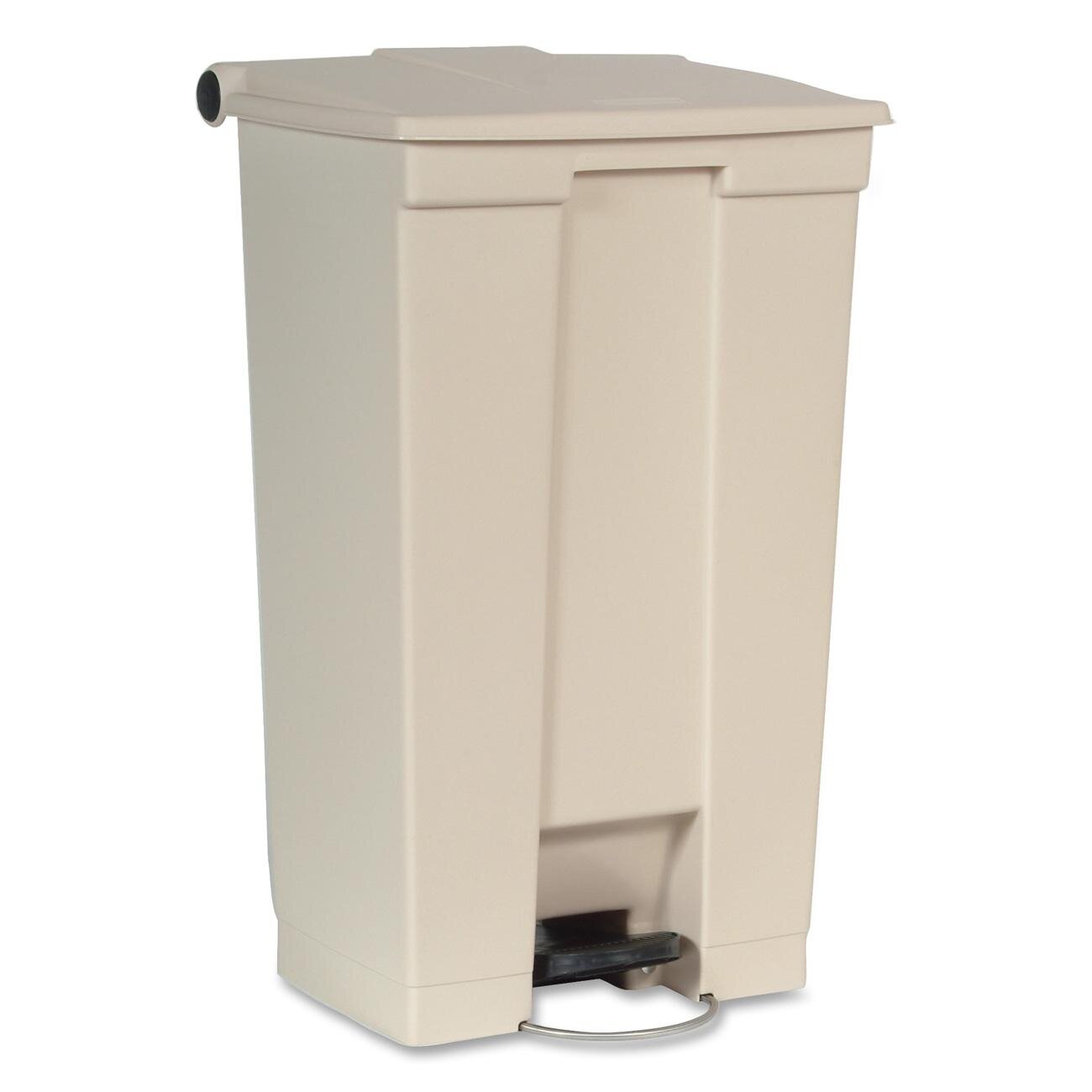Rubbermaid Wall Mount Trash Can with Swing Lid Beige