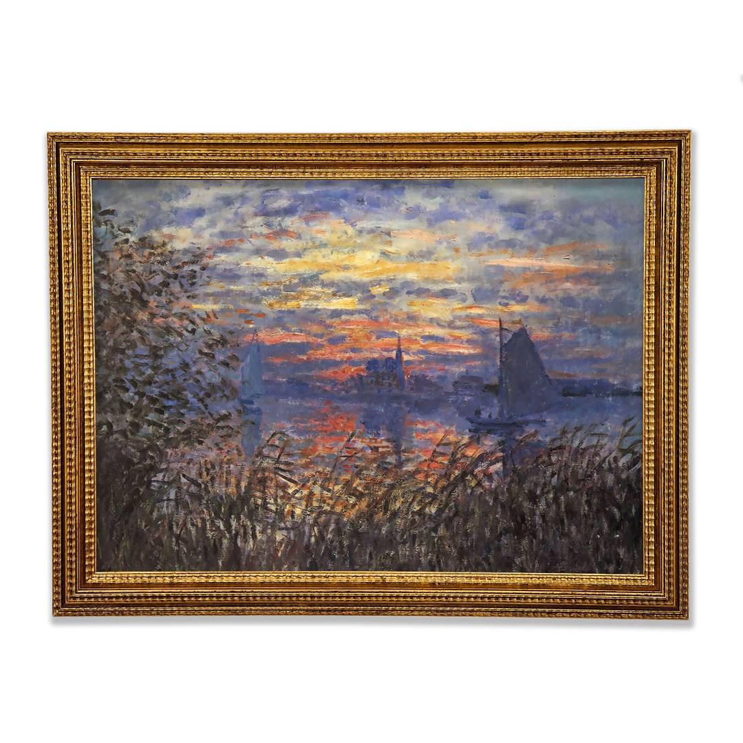 Sonnenuntergang an der Seine von Monet - Druck