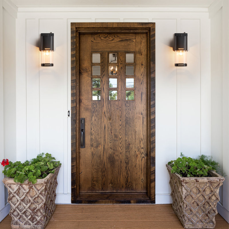 Modern Black Outdoor Wall Sconce With Dusk To Dawn, 10.84" H