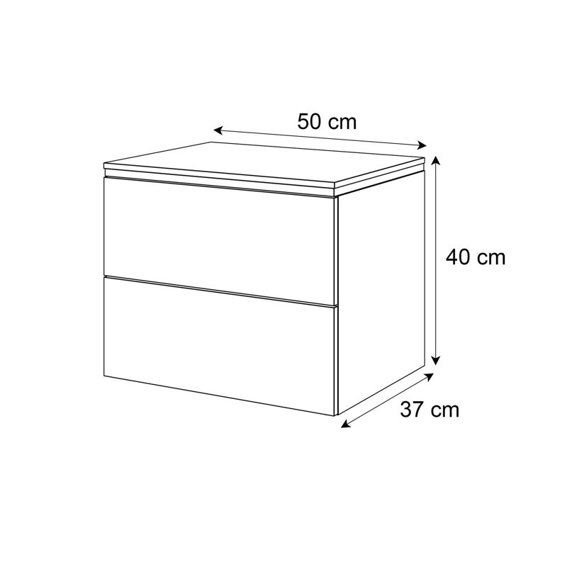 50cm W Manufactured Wood Bedside Table
