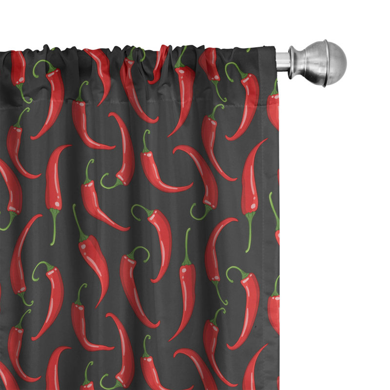 Vegetable Semi-Sheer Rod Pocket Curtain Panels, 28" x 63"