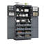 Grande armoire de rangement avec 4 portes, 2 tablettes de porte, 8 plateaux coulissants et une tablette réglable-93797766