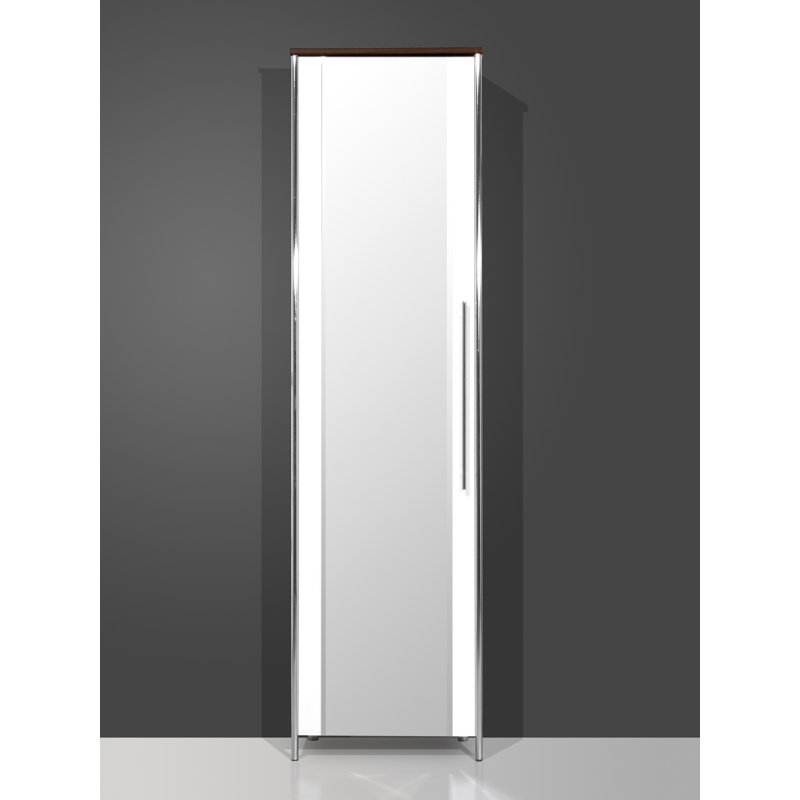 Creland 1 Door Wood Wardrobe, Wenge / White