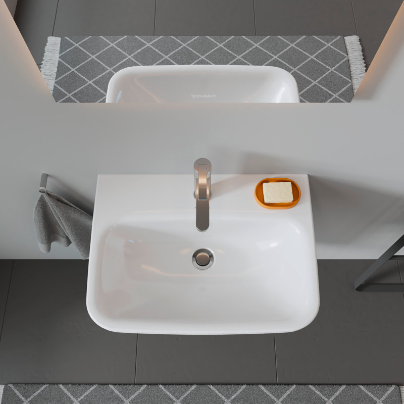 Lavabo de salle de bain à double fixation en céramique 24 po avec trop-plein Duravit DuraStyle