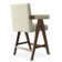 Brittnie 25.5" Full Back Walnut Wood Upholstered Counter Stool With Arms