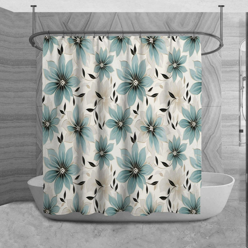 Roady Floral Shower Curtain, 84" H x 70" W