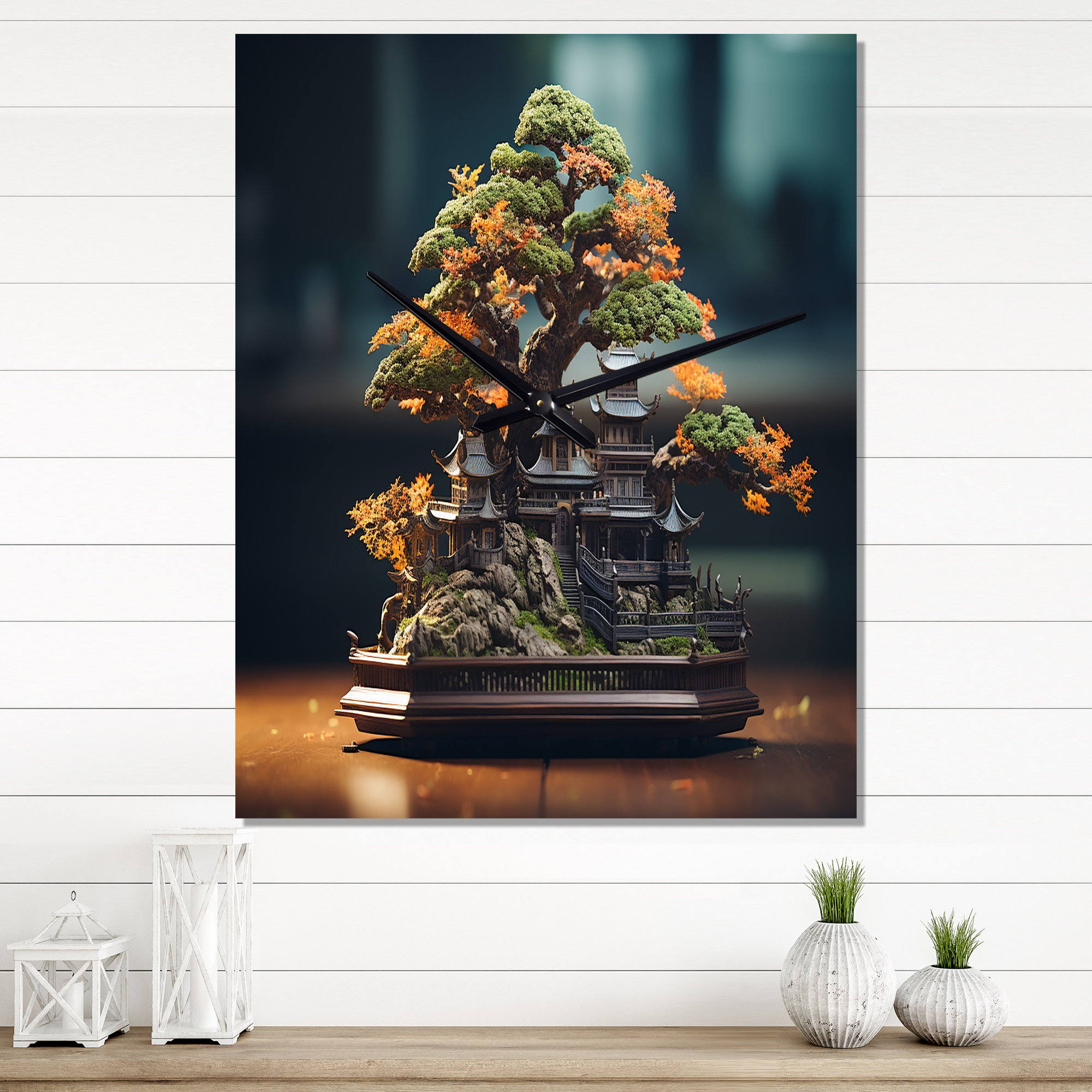 Design Art Asian Art Bonsais Wisdom VII - Asian Wall Clocks | Wayfair