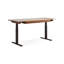 Bureau rectangulaire en noyer massif avec 2 tiroirs-1281001714