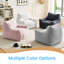 Fauteuil à billes surdimensionné avec repose-pieds et accoudoirs pour le salon, canapé paresseux, beige-1397306770