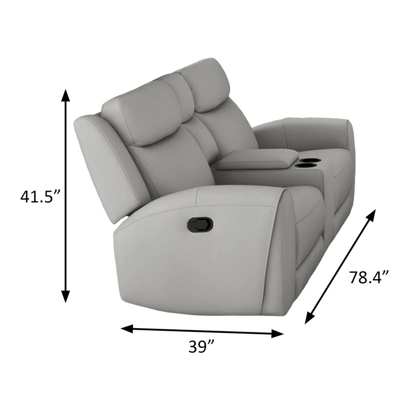 Causeuse transitionnelle l 78,4 po, gris clair, Gris clair