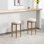 Tabouret de bar rembourré sans dossier avec repose-pieds fini