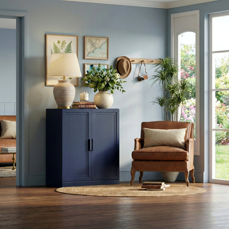 Gershwin Accent Storage Cabinet, 36" H x 31" W x 16" D, Dark Blue