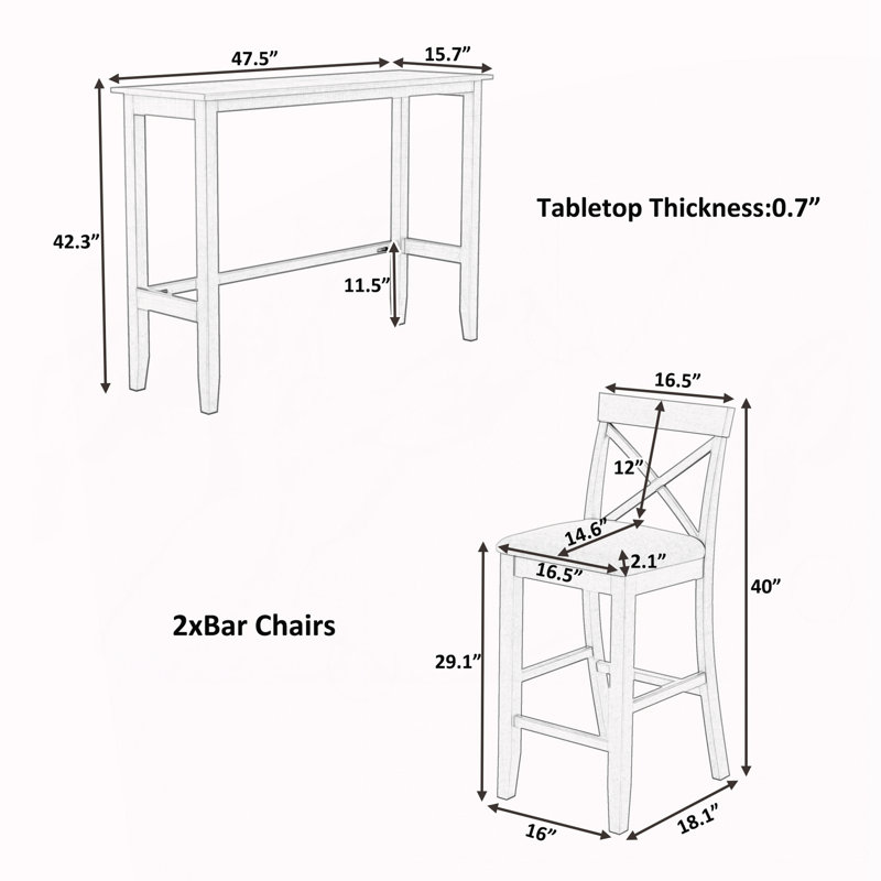 Ensemble de salle à manger 48 po