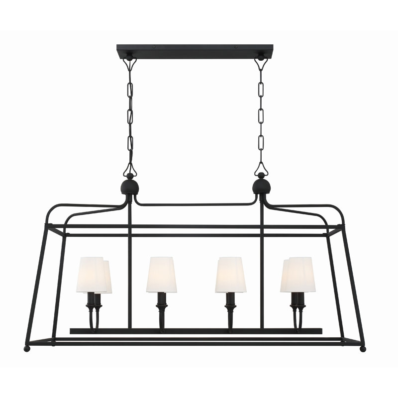 Lustre rectangulaire moderne à 8 lumières Amza
