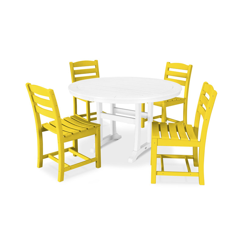 Ensemble de salle à manger 5 pièces POLYWOOD La Casa Café, Citron / blanc