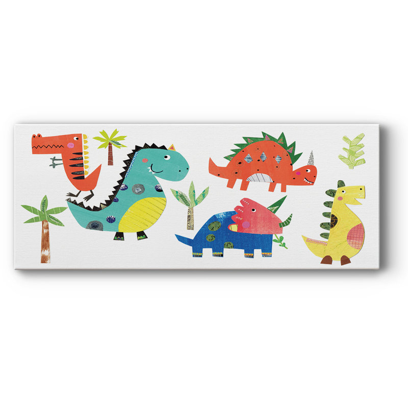 Dino Party sur toile, H 12 po x l 30 po x P 1,5 po