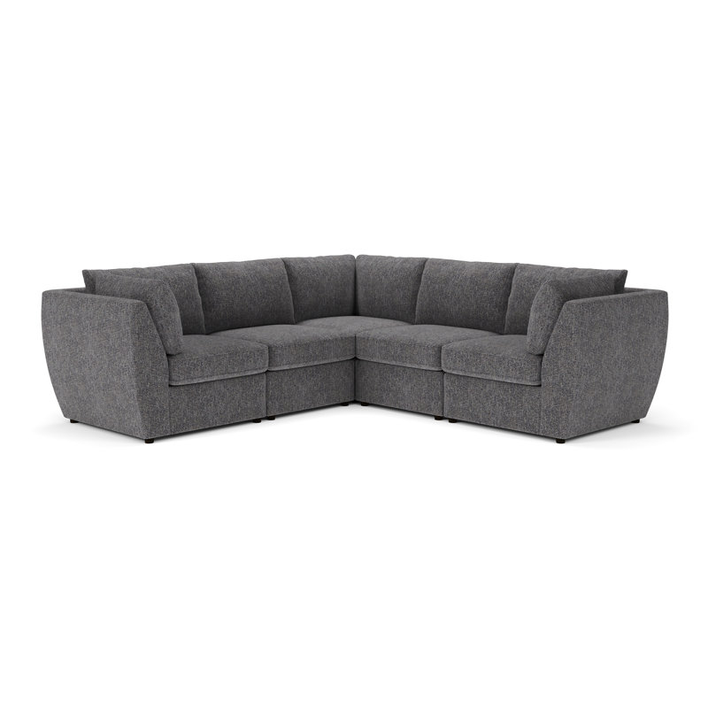 Canapé modulaire rembourré 5 pièces Halson, Valet carbone