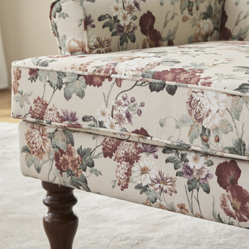 Upholstered Accent Chair, Red Floral