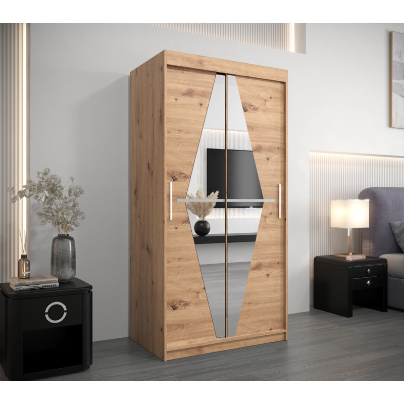 Radank 2 Door Manufactured Wood Wardrobe, Oak Artisan