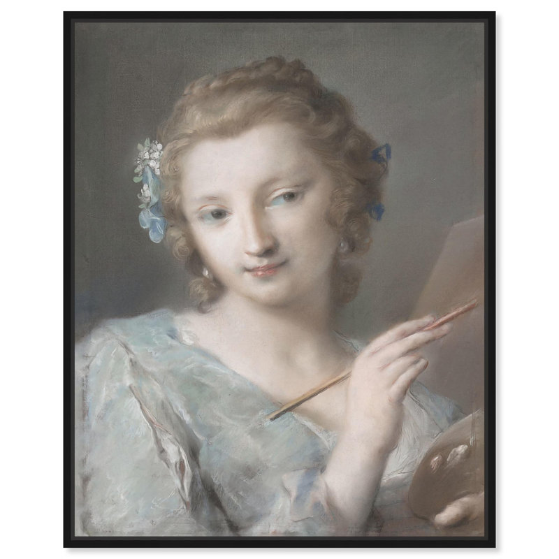 Rosalba Carriera , H 21 po x l 17 po, Cadre flottant noir