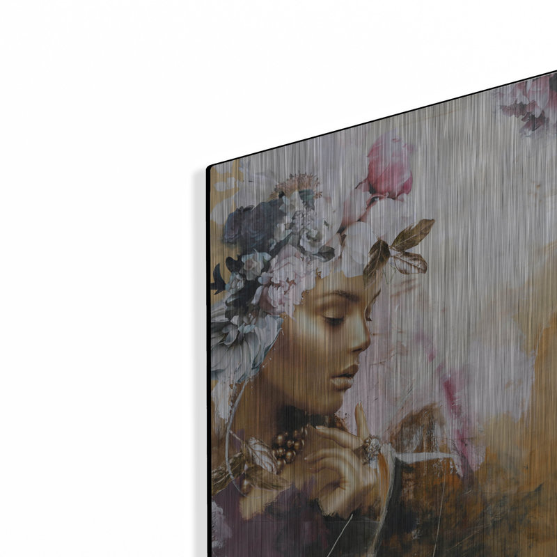  «Gold On Purple Couture» par Design Fabrikken, art mural en métal, H 16 po x l 12 po