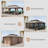 12' X 18' Hardtop Gazebo, Upgraded Metal Gazebo With Drainage System, Dual-Layer Galvanized Steel Roof, Curtain And Netting, Outdoor Shelter Canopy For Patio, Garden, And Backyard, Brown-123203370-123203363