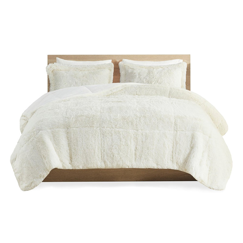 Full/Queen Shaggy Comforter - Soft And Warm Reverse Fur Mini Fill