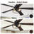Cissline 2-Pack 42" Unique Rustic Farmhouse Black Ceiling Fan with Light for Bedroom-91942188