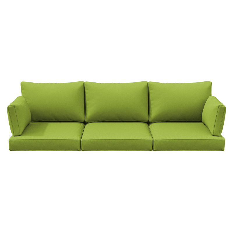 Outdoor Cushions Replacement Patio Cushions Set For 3 Seats, Grass Green