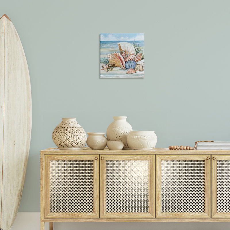 «Shells On The Beach», art mural par Susan Winget, H 17 po x l 17 po