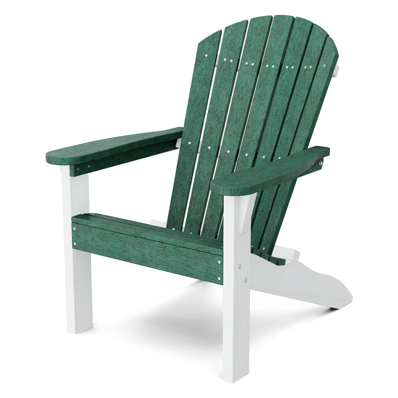 Heritage Outdoor Adirondack Chair, Turf Green/White