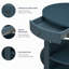 Console cannelée demi-lune avec tiroir et tablettes-953406043