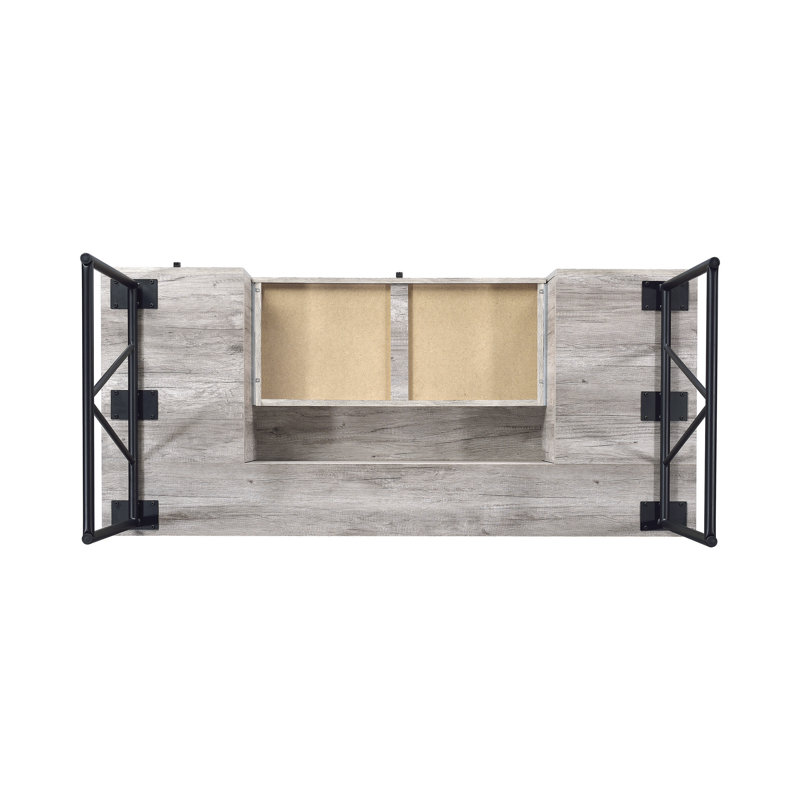 Eberle 2 Piece Writing Desk Office Set, Gray Driftwood
