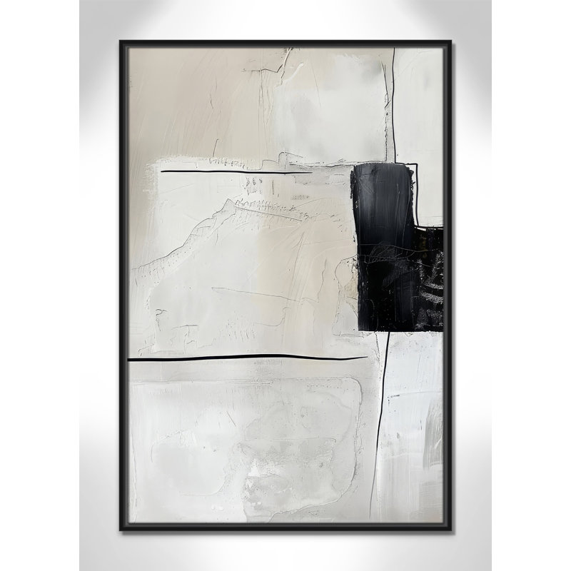 «Neutral Balance I Print» par Lazar Studio, Toile avec cadre, L 25,5 po x H 37,5 po, Cadre flottant noir